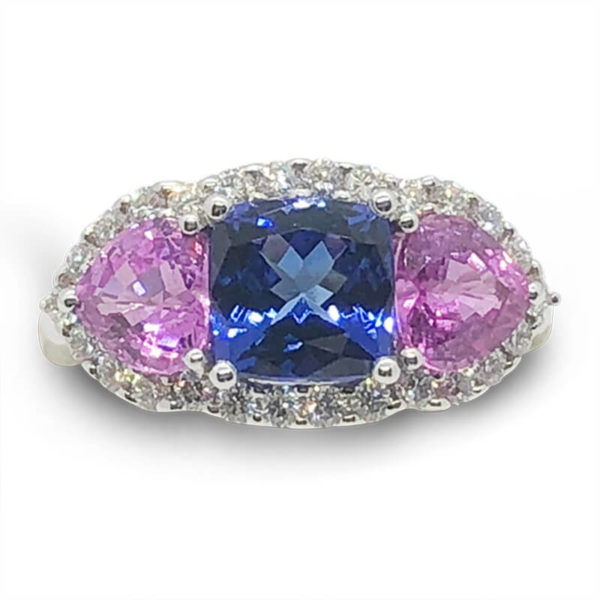 Tanzanite & Pink Sapphire Ring