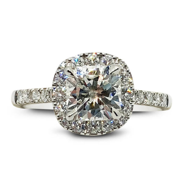 Platinum  Elara Cut Diamond Halo Ring