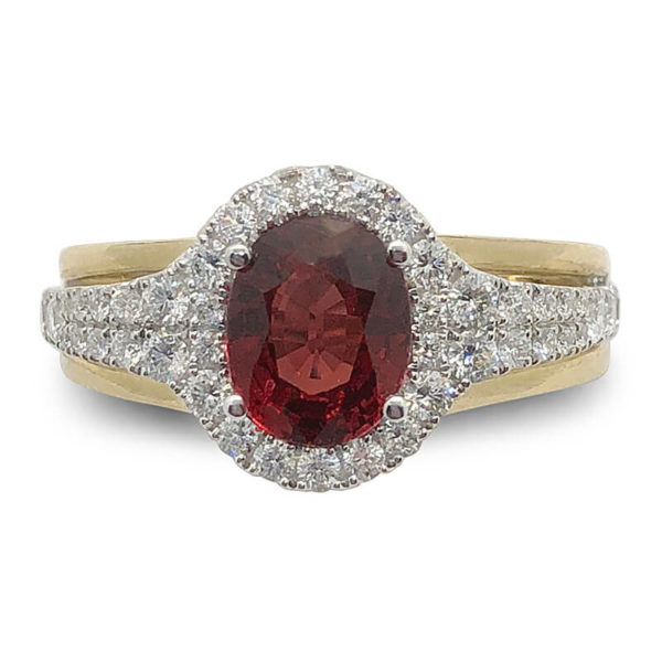 Orange Sapphire Ring