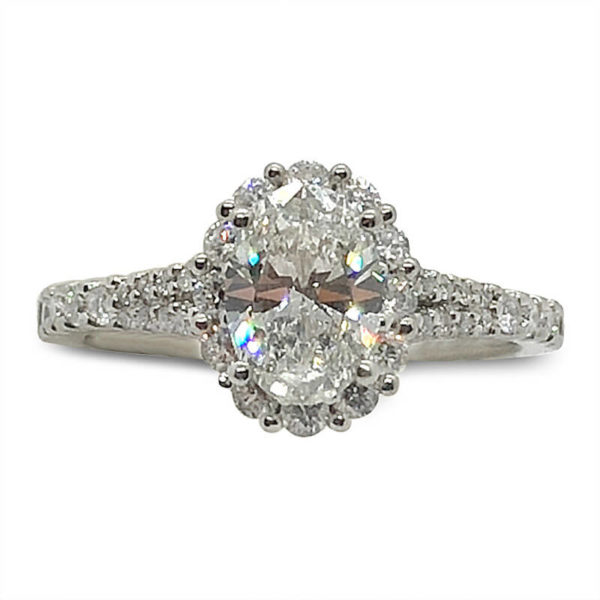 Oval Diamond Halo Engagement Ring