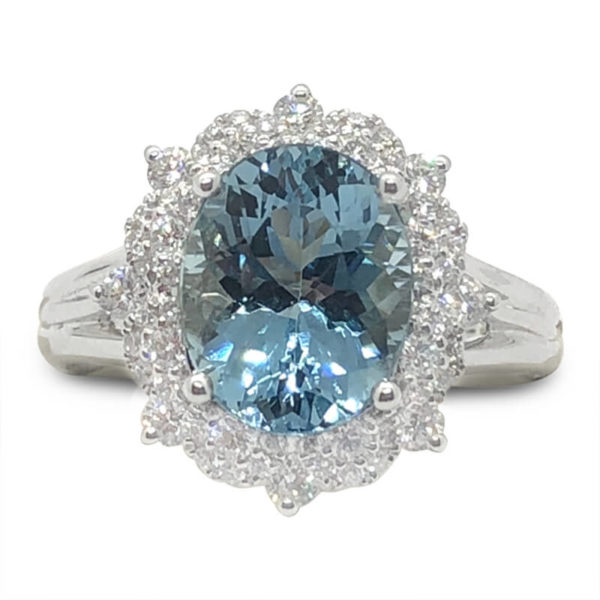 Aqua & Diamond Ring