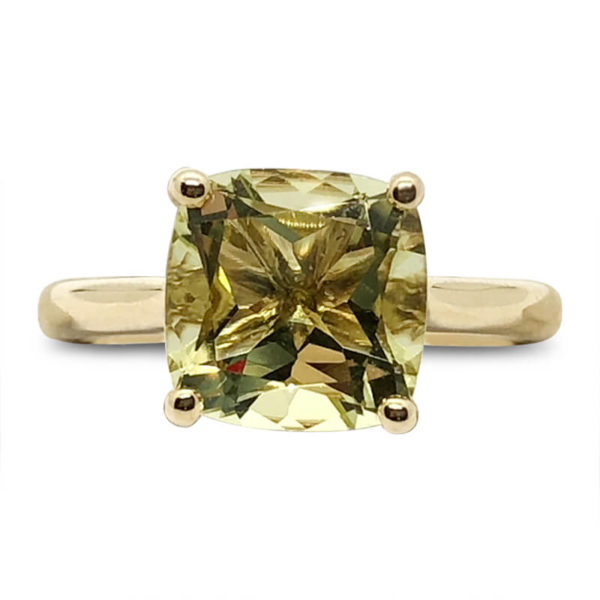 Lemon Citrine Solitaire Ring