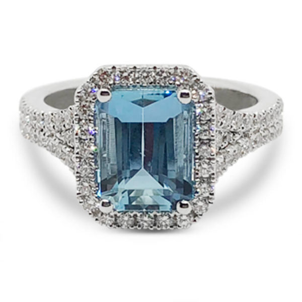 2.00ct. Aqua & Diamond Ring