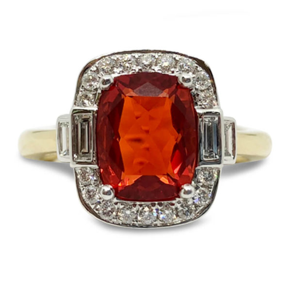 1.63ct. Fire Opal & Diamond Ring
