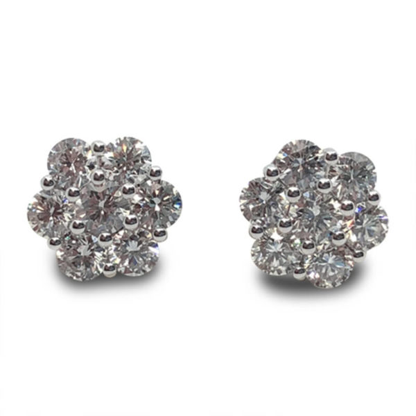 1.06ct. Diamond Cluster Stud Earrings