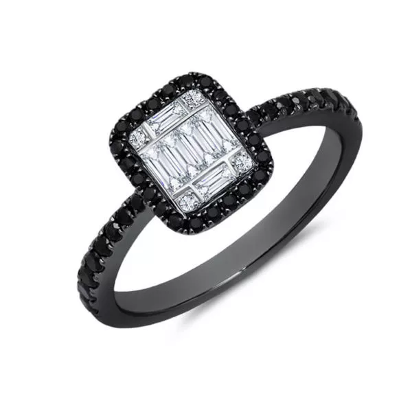 Black & White Diamond Engagement Ring