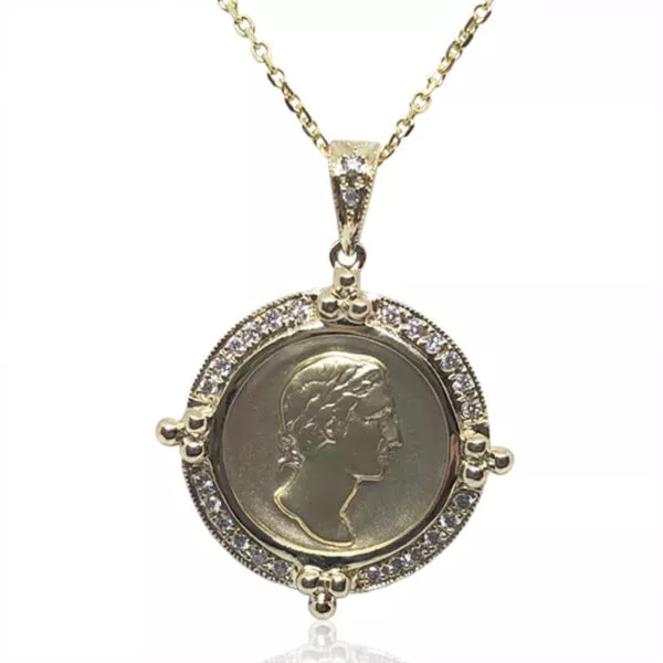 Diamond Coin Pendant