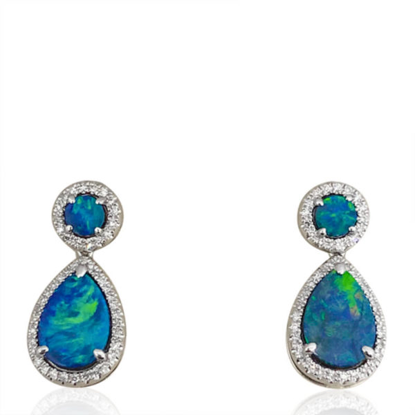 Black Opal Teardrop Earrings