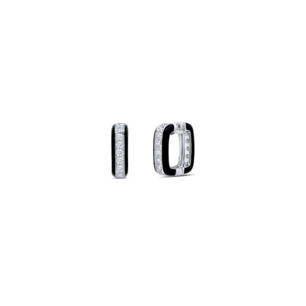 2.00ctw. Enamel & Diamond Hoops