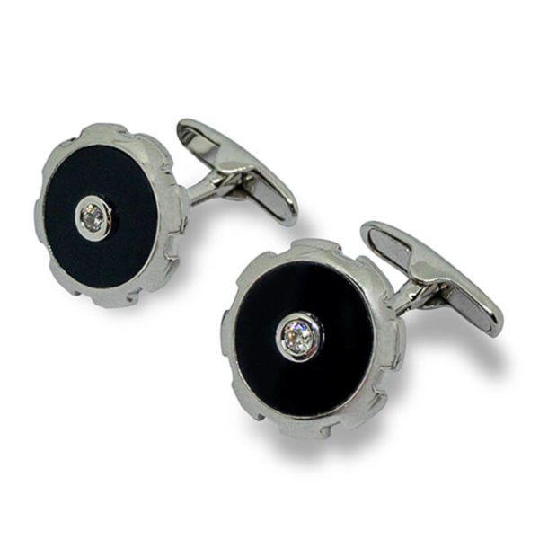 Black Onyx & Diamond Cufflinks