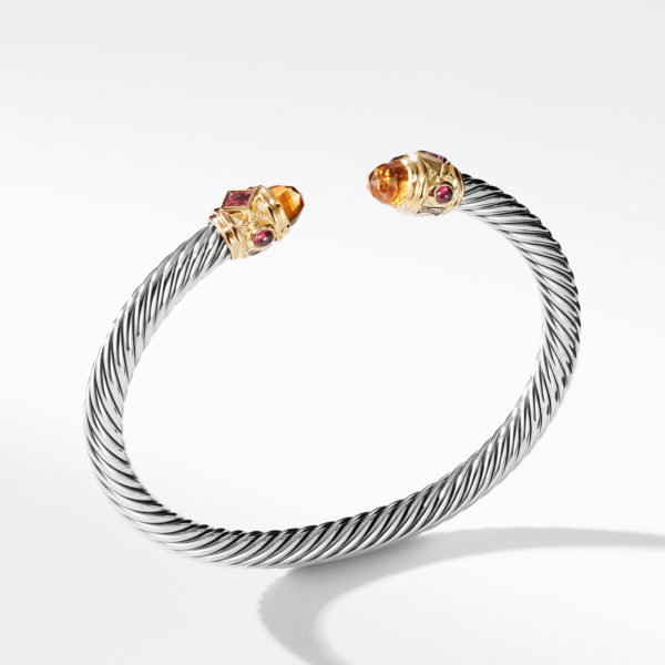 Renaissance Bracelet with Citrine Rhodalite Garnet and 14K Gold