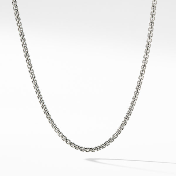 Box Chain Necklace in Sterling Silver with 14K Yellow Gold Accent, 3.6mm