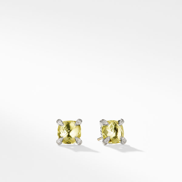Earrings with Lemon Citrine and Diamonds