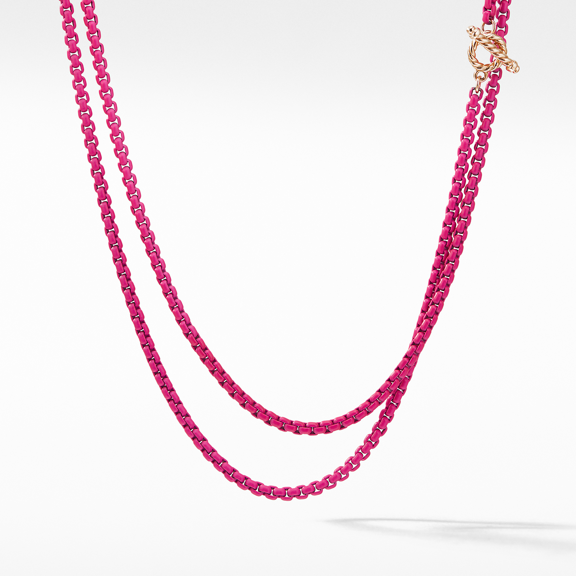 Bel Aire Chain Necklace In Hot Pink With 14K Rose Gold Accents