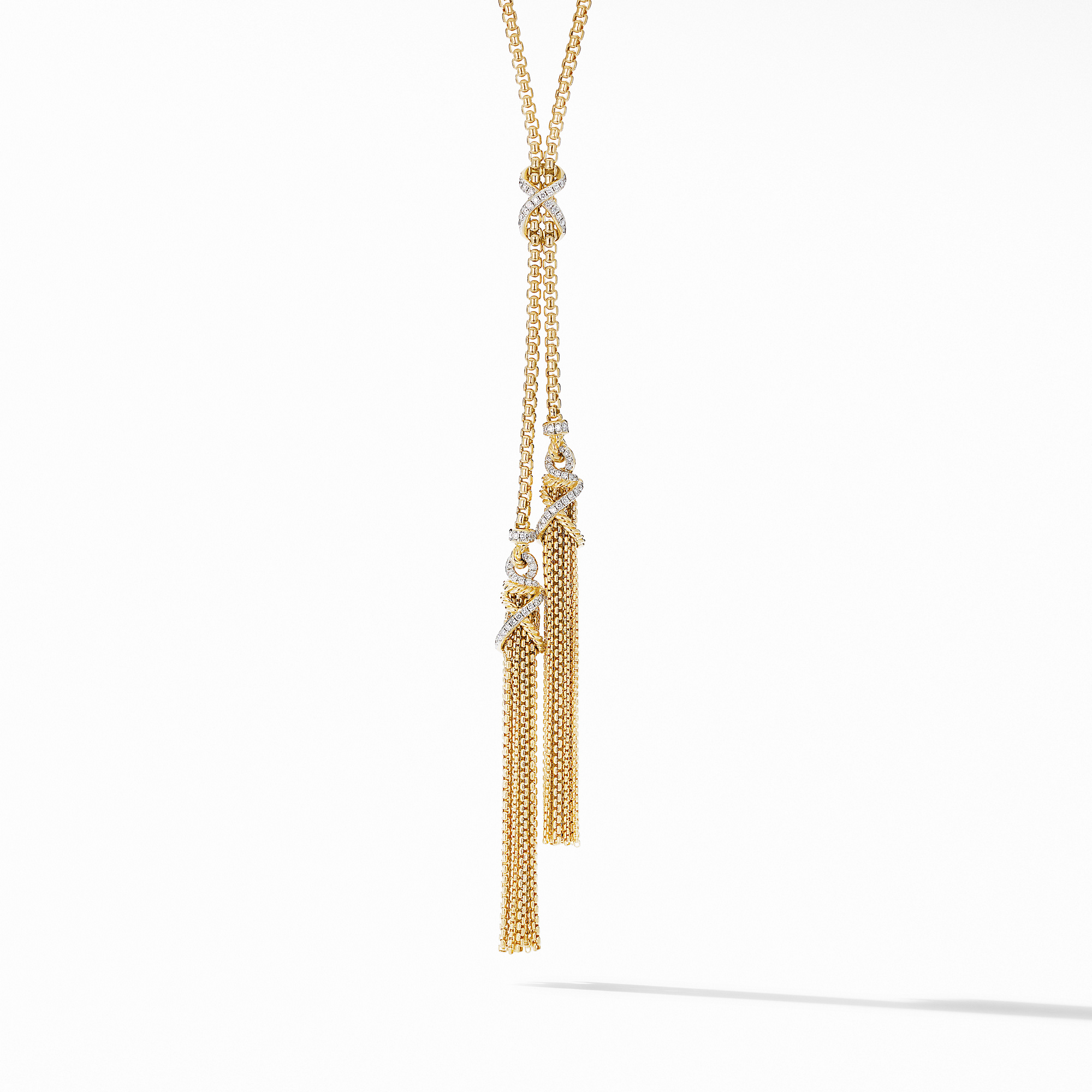 Helena Tassel Necklace in 18K Yellow Gold with Diamonds