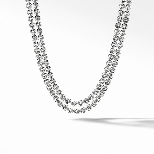 Thoroughbred Double Row Cushion Link Necklace