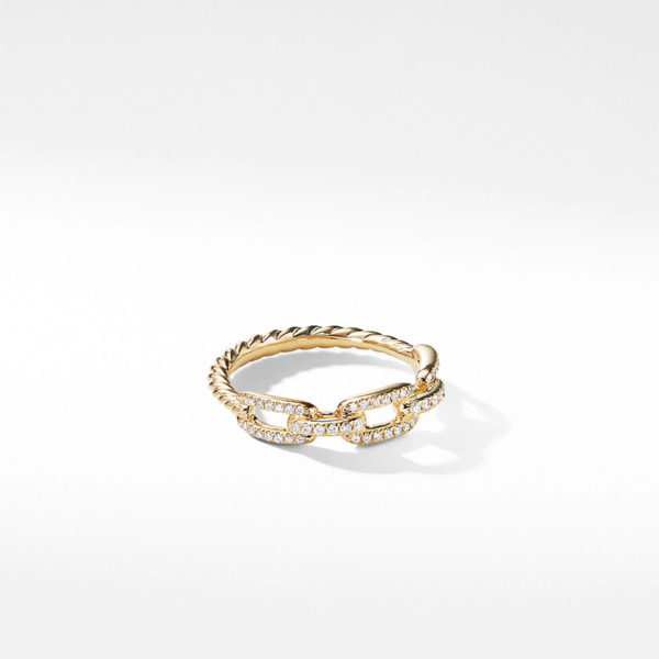 Stax Chain Link Ring With Diamonds