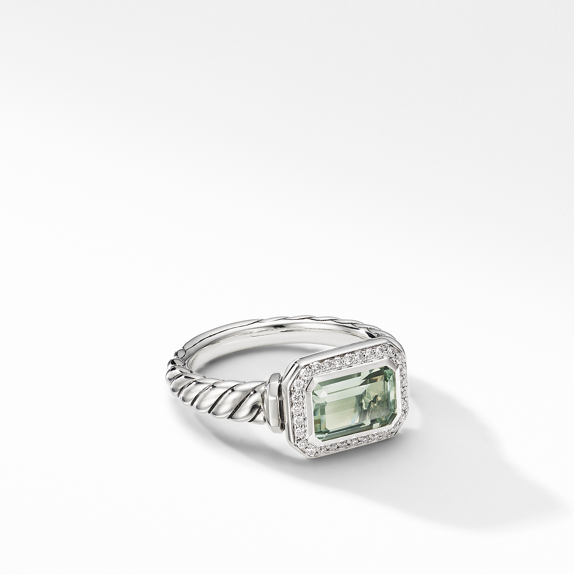 Novella Ring With Prasiolite And Pavè Diamonds