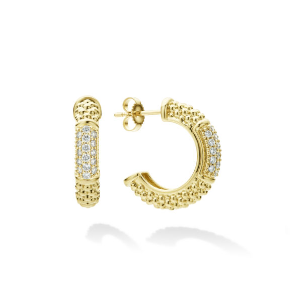 Caviar Gold Diamond 20mm Hoops
