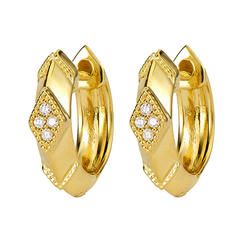 Lisse Diamond Kite Hoop Earrings