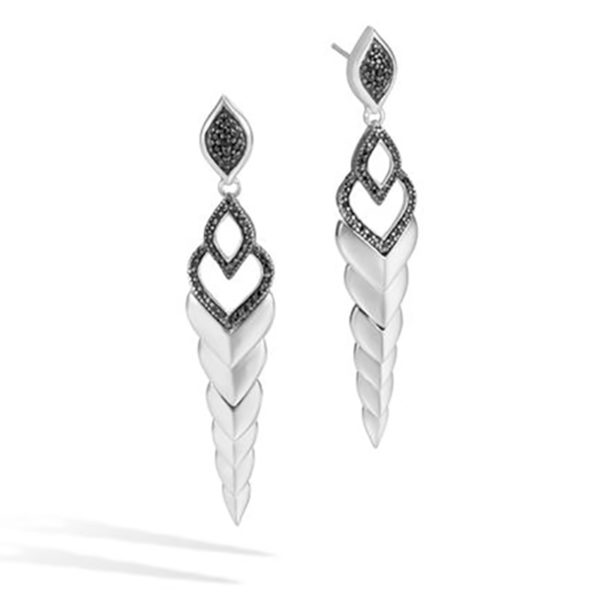 Legends Collection Black Sapphire & Black Spinel Naga Drop Earring
