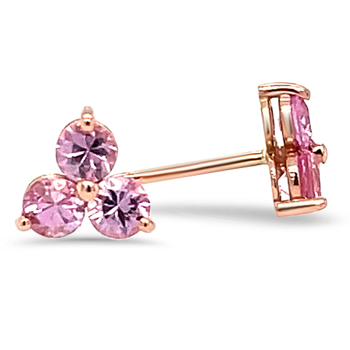 Rose Gold & Pink Sapphire Studs