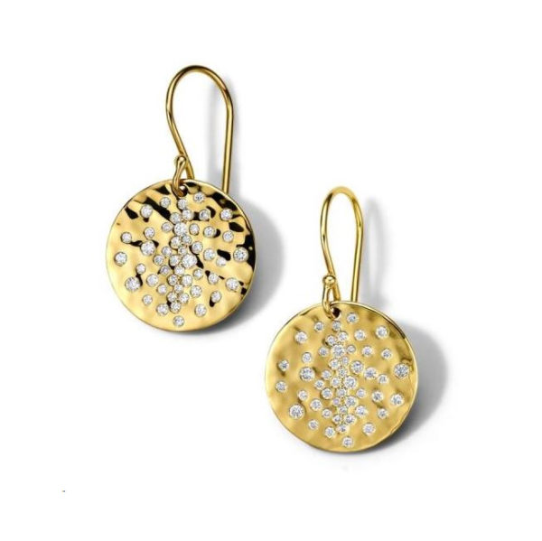 IPPOLITA 18kt Stardust Crinkle Disc Earrings with Diamonds