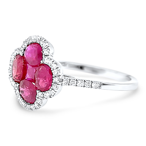 Quatrefoil Ruby & Diamond Ring