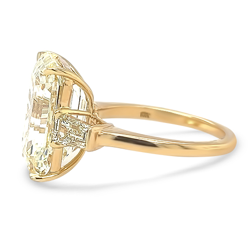 10.53ct Emerald Cut Diamond Engagement Ring