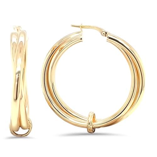 Gold Plated Crossover Hoops