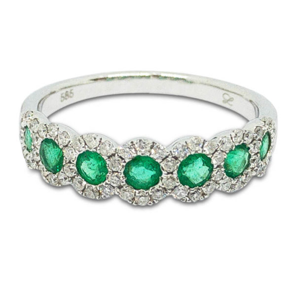 Emerald & Diamond Halo Band