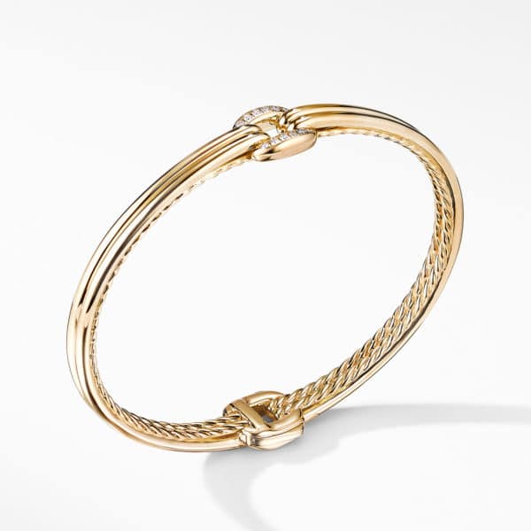 Thoroughbred® Center Link Bracelet in 18K Yellow Gold with Diamonds