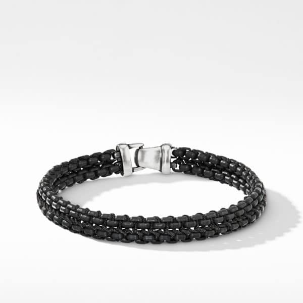 Woven Box Chain Bracelet in Black
