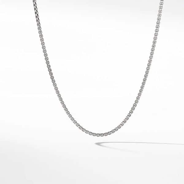 Box Chain Necklace in Sterling Silver with 14K Yellow Gold Accent, 2.7mm