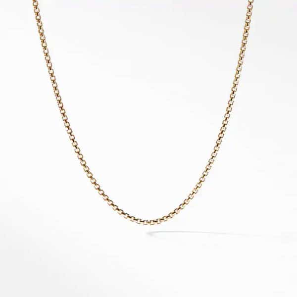 Box Chain Necklace in 18K Yellow Gold, 1.7mm