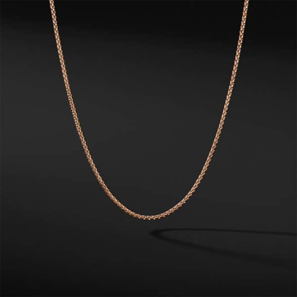 18K 1.7mm Rose Gold Box Chain Necklace