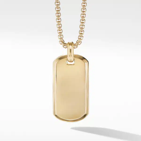 Chevron Tag in 18K Yellow Gold, 35mm