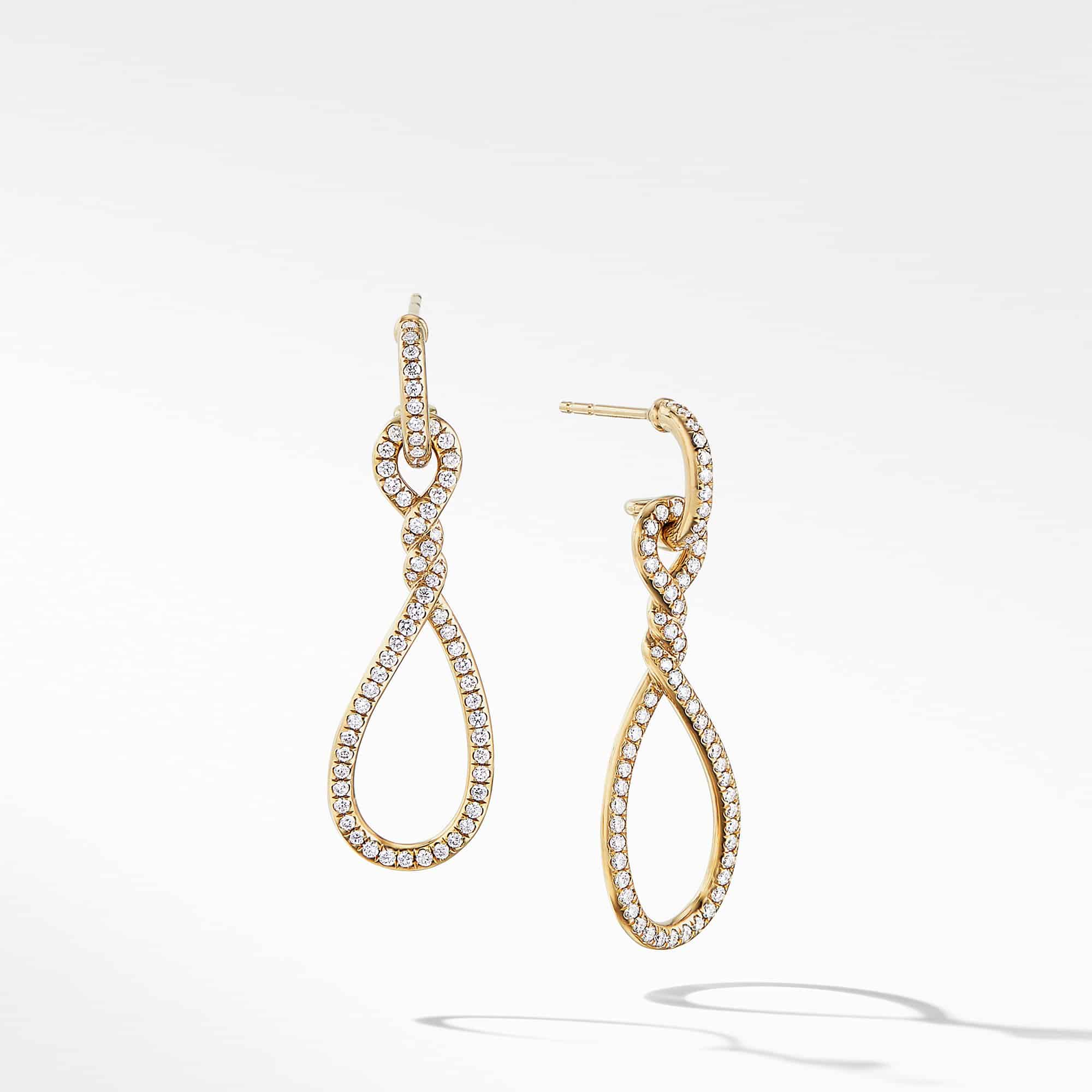 Continuance® Full Pavé Small Drop Earrings in 18K Yellow Gold