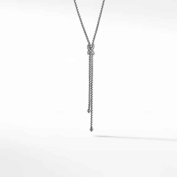 Petite X Lariat Y Necklace with Pavé Diamonds