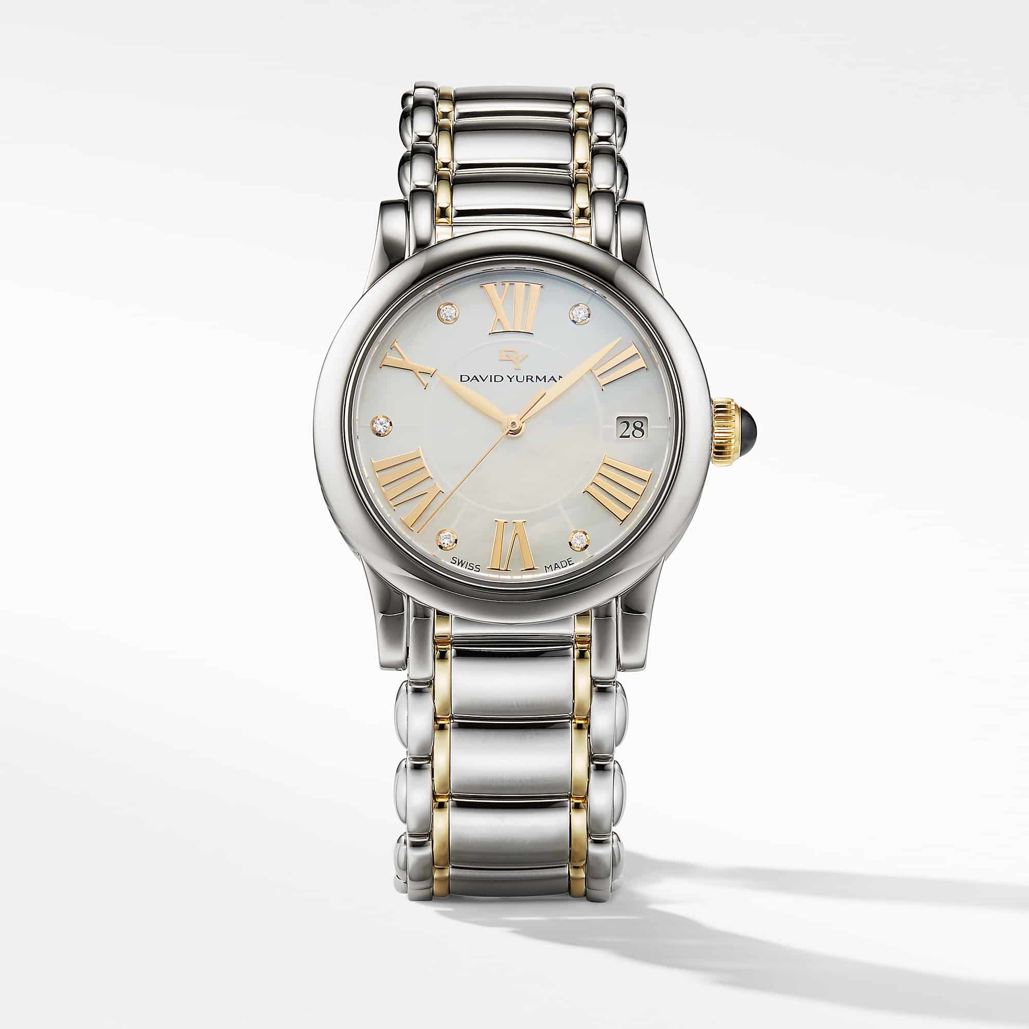 Classic 3 Stainless Steel and 18K Gold Quartz Watch with Diamond Markers