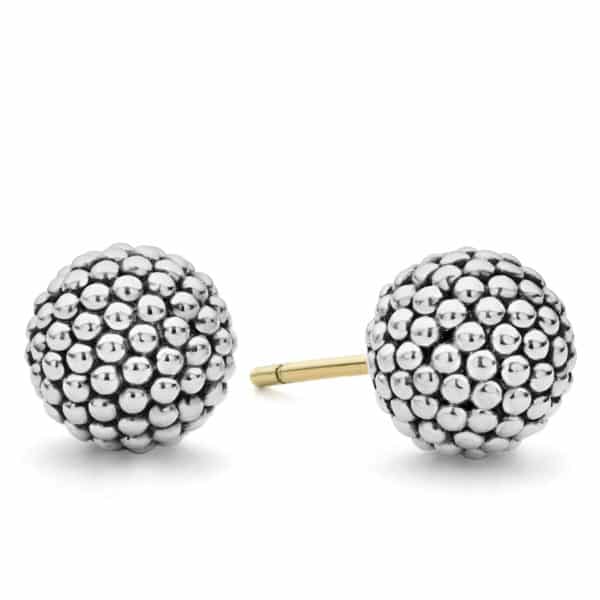 Signature Caviar Silver Beaded Studs
