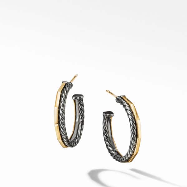 Stax Hoop Earrings in Blackened Silver