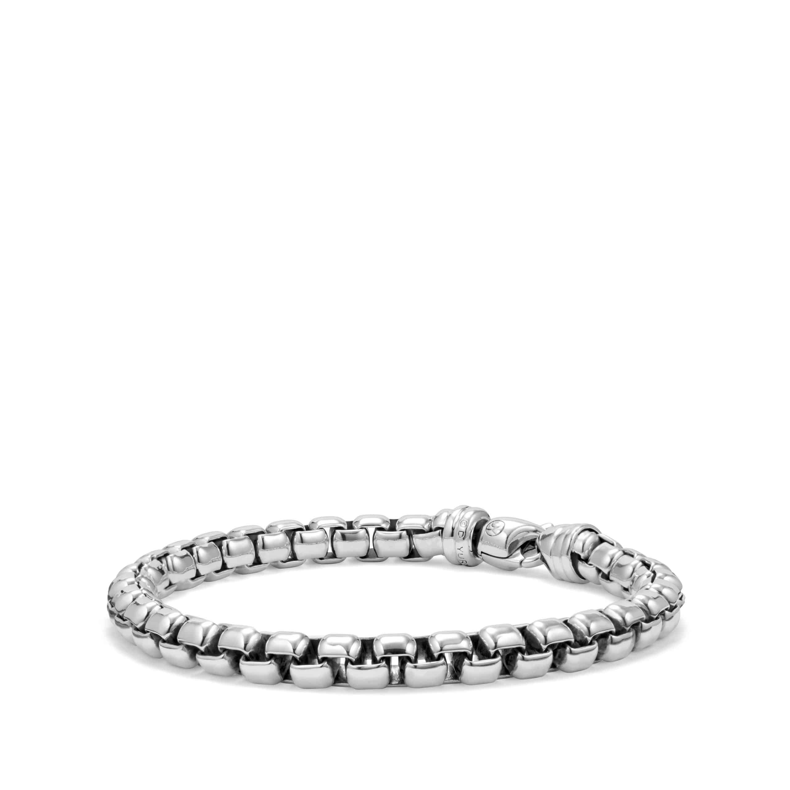 Wide Box Chain Bracelet Silver