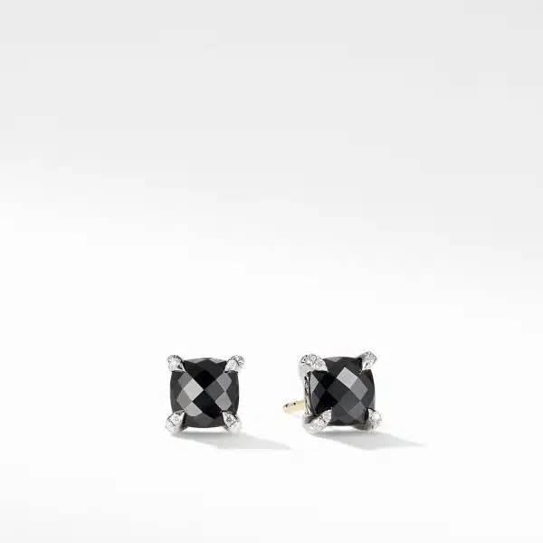 Chatelaine® Stud Earrings with Black Onyx and Diamonds