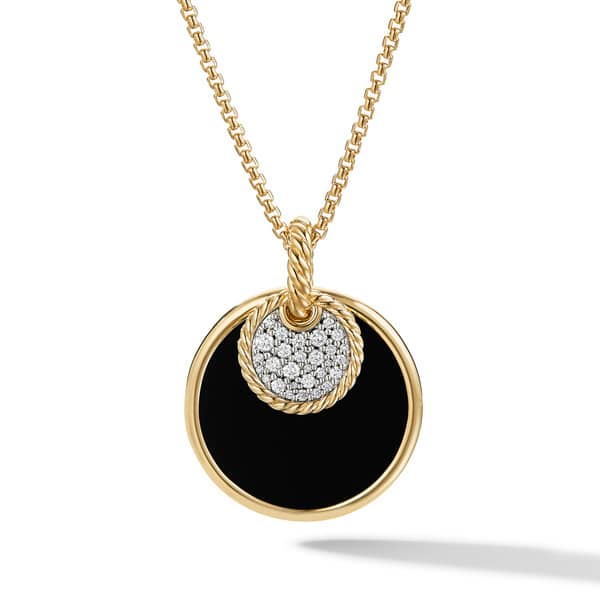 DY Elements Convertible Pendant Necklace In 18K Yellow Gold With Black Onyx And Mother Of Pearl And Pavè Diamonds