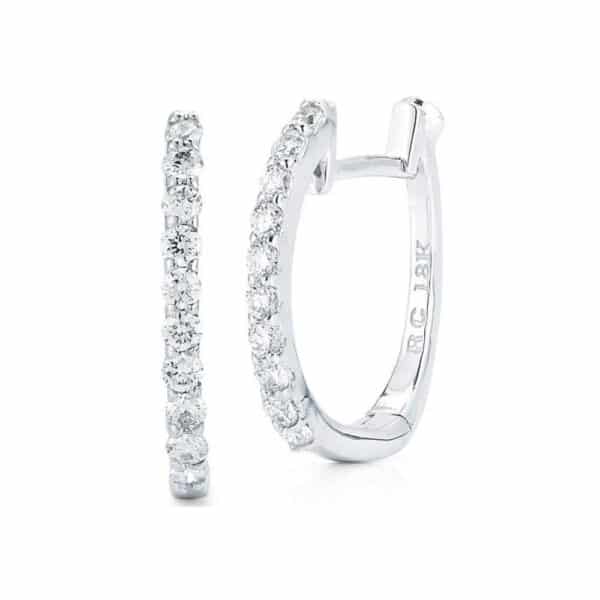 18KW .20ct Diamond Baby Hoop Earrings