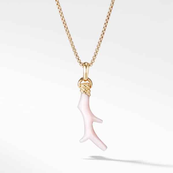 Coral Amulet in Pink Opal with 18k Gold