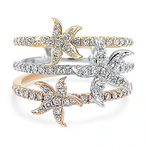 3 Starfish Diamond Ring Underwoods Jewelers