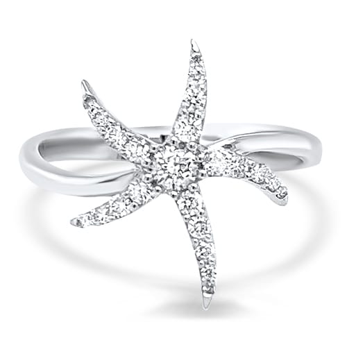 Small Starfish Diamond Ring