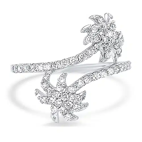 Diamond Palm Tree Wrap Ring